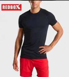 Redbox Present Breathable Black Cotton Lycra Tshirt 
