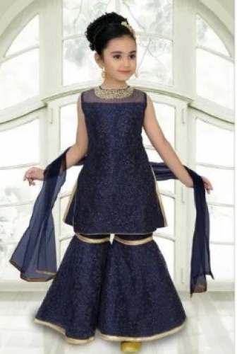 Kids Girls Sharara Suit -Pink pocket  by Venkateshwara Fashions