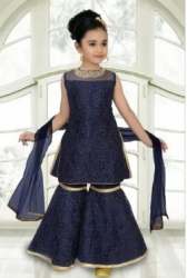 Kids Girls Sharara Suit -Pink pocket 