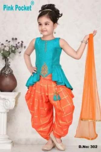 Partywear Dhoti Kurta Set for Kids Girls-302 by Venkateshwara Fashions