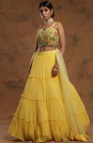 Latest Yellow Ruffle Designer Lehenga Choli by The Amy Collections