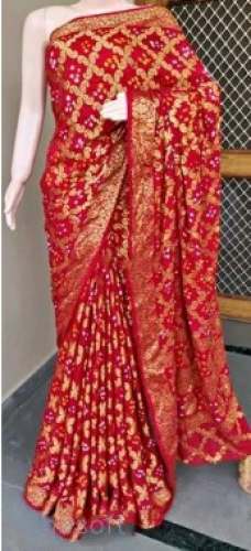 Elegant Indian Jaipuri Bandhej Saree