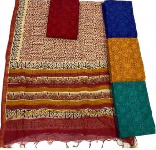 Designer Chanderi Silk Dress Material  by Jasmin Textile