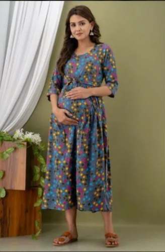 Printed Maternity Cotton Dress