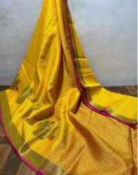 Party wear Tussar Kora Muslin Saree 
