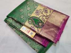 Pure Silk Zari Work Kanchi Handloom Saree 