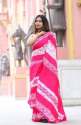 New Printed Pink Saree For Ladies