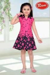 Regular Wear Pink Collar Neck Girl Frock 