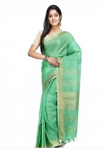 Fancy handloom Linen Saree For Ladies by N A Handloom Fabrics