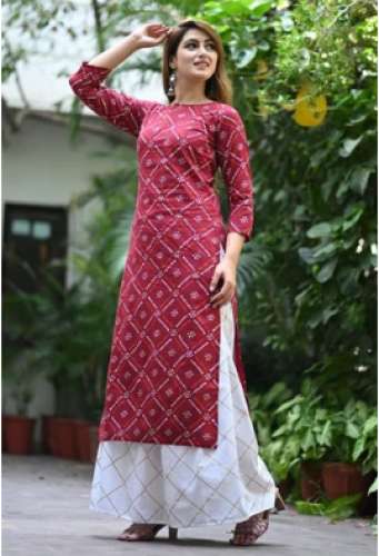 Ladies Cotton Palazzo kurti by Krishna Vastar Bhandar