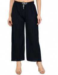 Ladies Black Pleated Palazzo