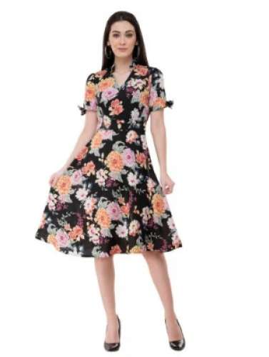 Ladies Floral Print Western Dress by Garment 2 Fashion