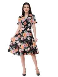 Ladies Floral Print Western Dress