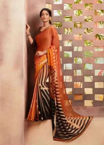 Ladies Digital Print Georgette Saree by Venis Collections