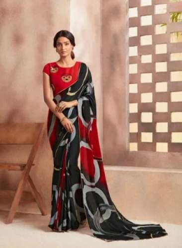 Ladies Printed Georgette Silk Saree by Venis Collections