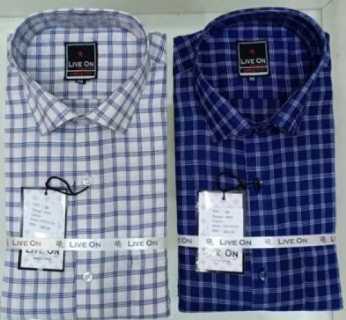 Live on Mens Checks Formal Shirt  by Sainath Collection