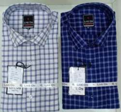 Live on Mens Checks Formal Shirt 