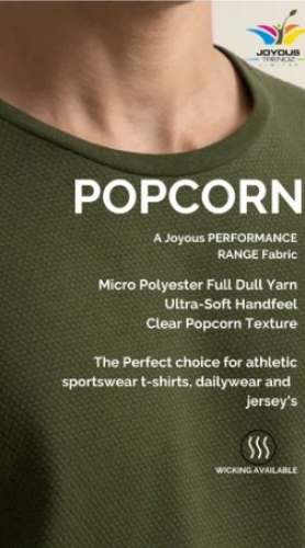 Plain Popcorn T shirt Fabric  by Joyous Trendz Limited