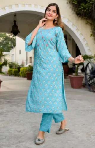 Rayon Embroidered Kurti by Ajanta Prints