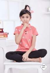 New Fancy Kids Shirt Pant Night Suit For Women