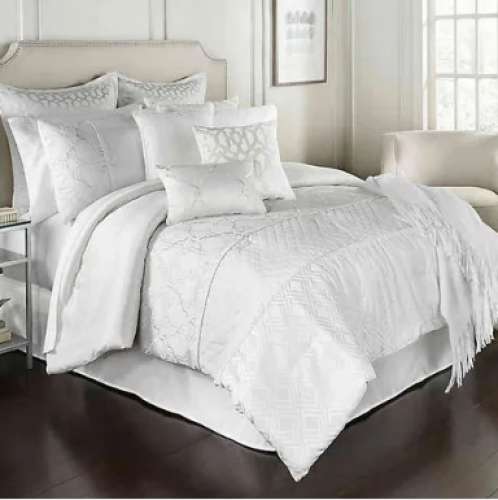 Royal Designer White Comforter Set  by Ramanand Industries
