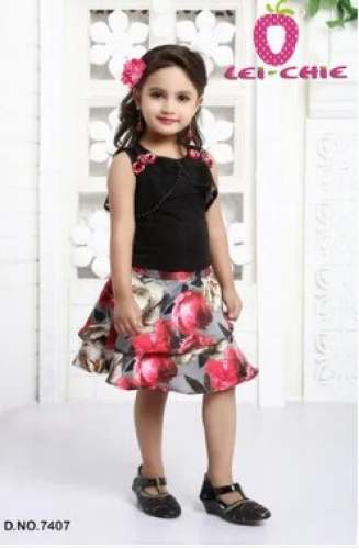 New Collection Black Floral Print For Girls Kids  by Lei Chie Clothing Company