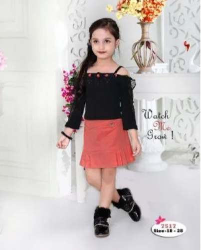New Collection Black Off Shoulder top skirt girls