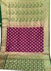 New Butta Print Nylon Contrast Saree At Wholesale