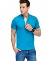 New Mens Collar Plain T shirt thumb 1