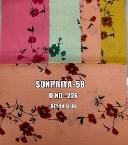 Rayon Slub Printed Fabrics by Ishaan Textiles