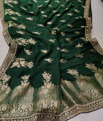 KHADDI GEORGETTE SAREES with woven Sequins