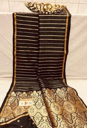 Leheriya Pattern Pure Katan Silk Saree