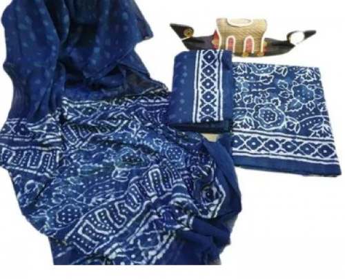 Blue Kota Cotton Suit Material  by Blocks Bagru