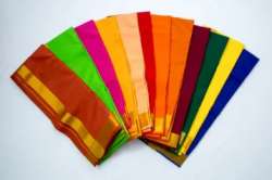 Jari Colour Santro Mens Cotton Dhoti With Gamcha