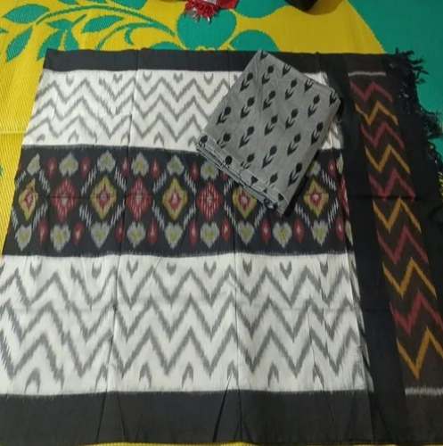 Women Printed Cotton Ikkat Unstitched Suit by Sri Mahalaxmi Ikat Handlooms