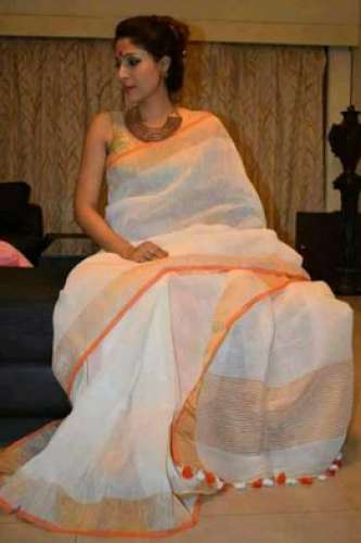 Ladies Exclusive Tussar Silk Saree by Shah Bhagalpuri Linen Collection