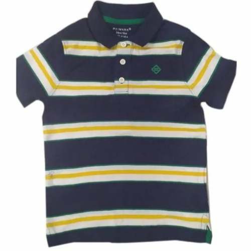 Boys Half Sleeves Cotton Polo Neck T Shirt