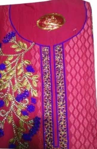 New Collection Pink Cotton Unstitch Suit by Hanuman Enterprise