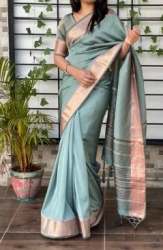 Stylish Plain Kanjivaram Silk Saree 