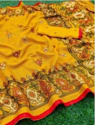 Festive Wear Printed Jute Saree