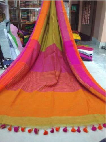 Ladies Stylish Linen Saree by Maa Kali Textile