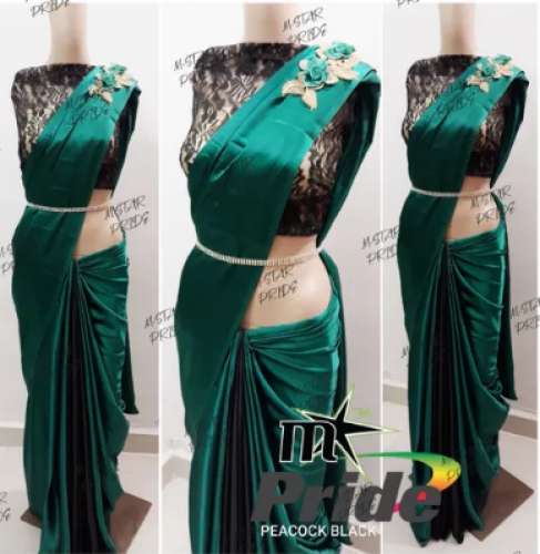 M-Star Satin Silk Saree by London Fashion Designer Studio