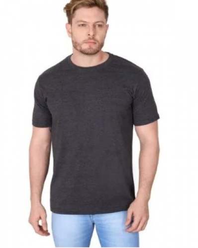Buy Plain Black Round Neck T Shirt For Men