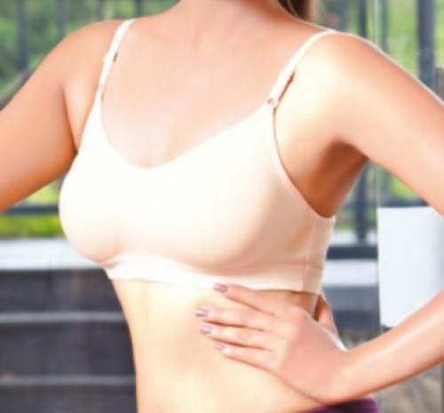 Fancy Peach Plain Sport Bra