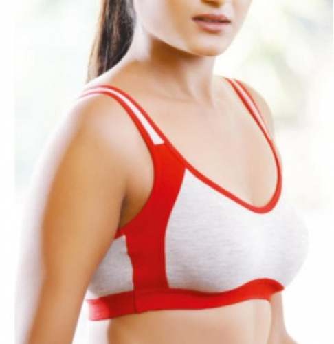 Fancy Red And White Sports Bra For Women by Poonam Suppliers LLP