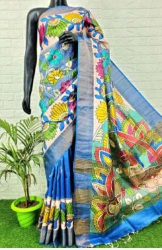 Bengal Art Work Present KanthaHand Painted Saree  by Bengal Art Work