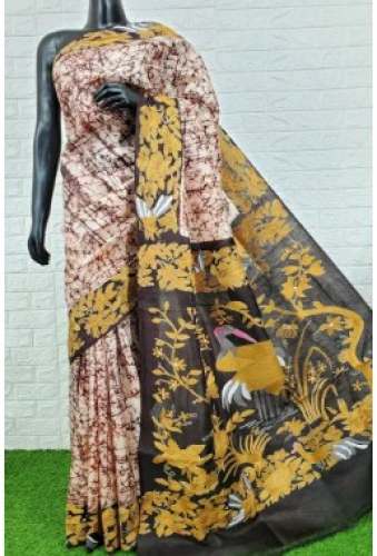 Kantha Stitch Banglory Silk Saree  by Bengal Art Work