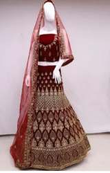 Maroonis Velvet Bridal Lehenga 