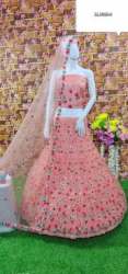 Party wear Light Pink Net Lehenga Choli 