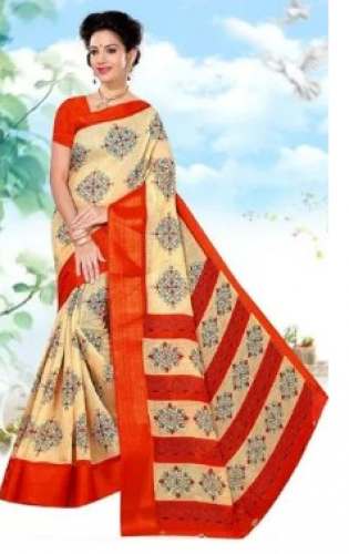 Printed Casual Wear Cotton Saree by Durga Nx